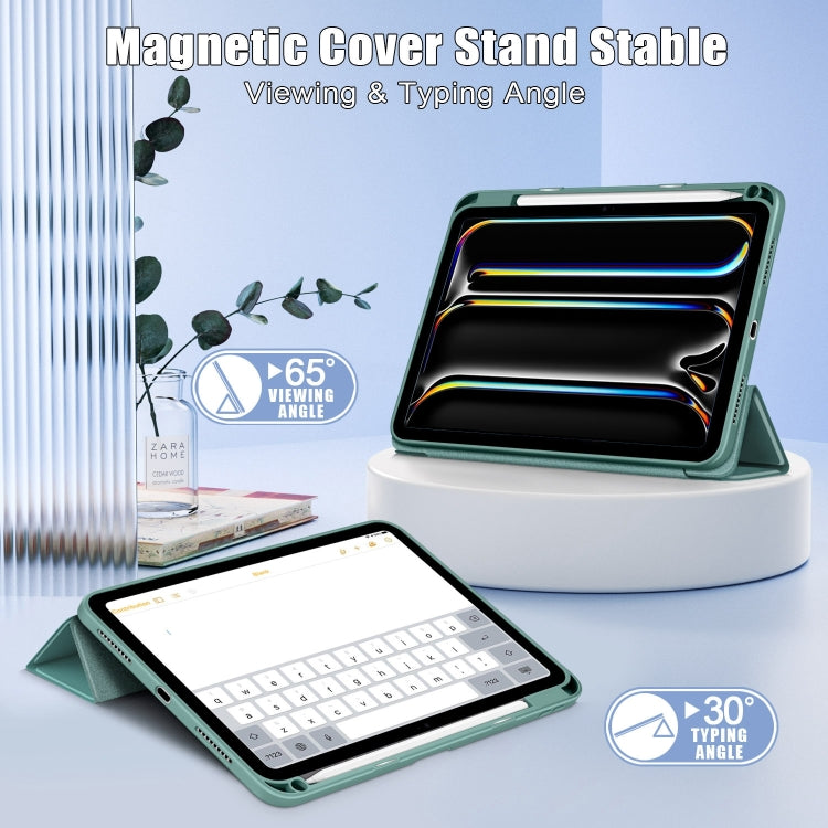 For iPad Pro 11 2024 Acrylic 3-Fold Smart Leather Tablet Case(Deep Green) - iPad Pro 11 2024 Cases by PMC TechLife | Online Shopping South Africa | PMC TechLife | Buy Now Pay Later Mobicred