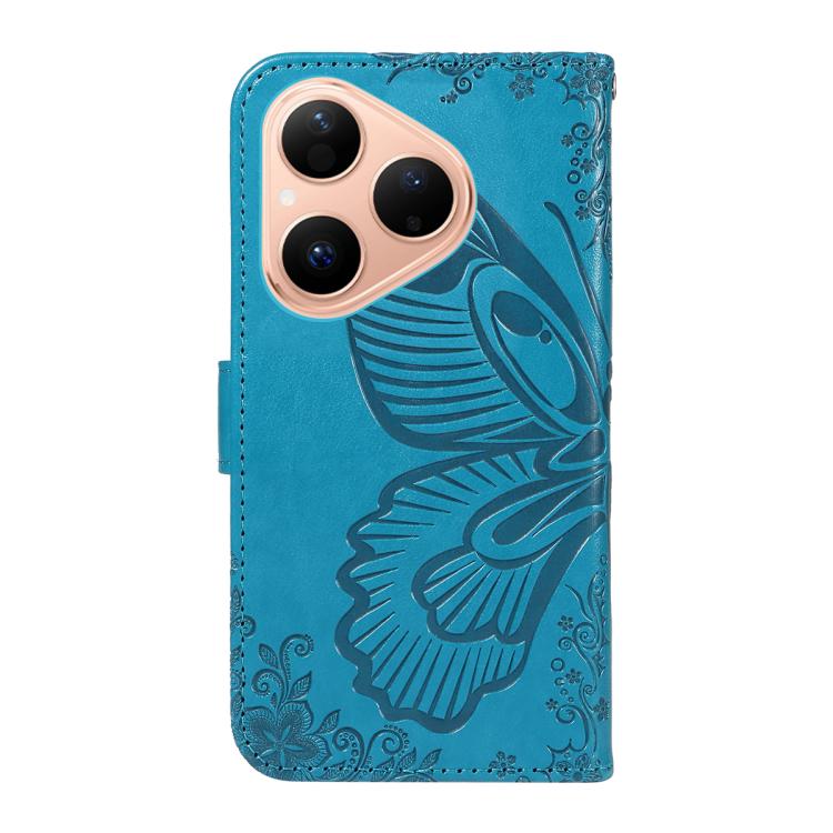For Huawei Pura 80 5G Swallowtail Butterfly Embossed Leather Phone Case(Blue) - free shipping - PMC TechLife - Order now!