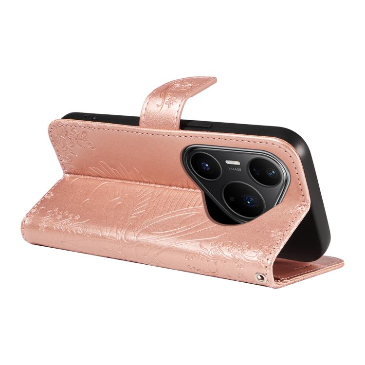 For Huawei Pura 80 Pro 5G Swallowtail Butterfly Embossed Leather Phone Case(Rose Gold) - free shipping - PMC TechLife - Order now!