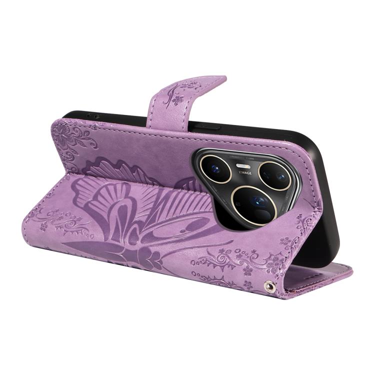 For Huawei Pura 80 Ultra 5G Swallowtail Butterfly Embossed Leather Phone Case(Purple) - free shipping - PMC TechLife - Order now!