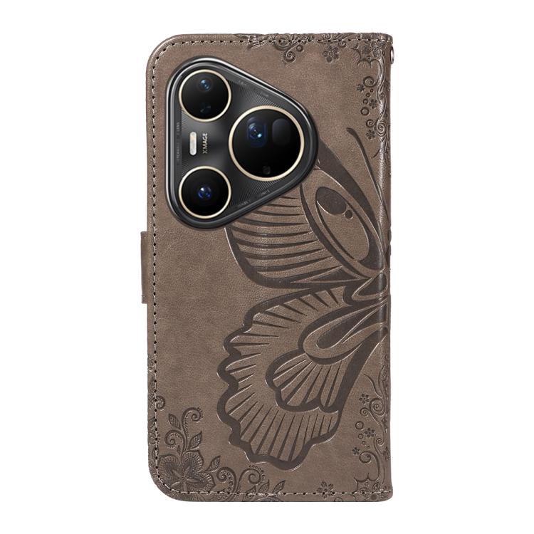 For Huawei Pura 80 Ultra 5G Swallowtail Butterfly Embossed Leather Phone Case(Grey) - free shipping - PMC TechLife - Order now!