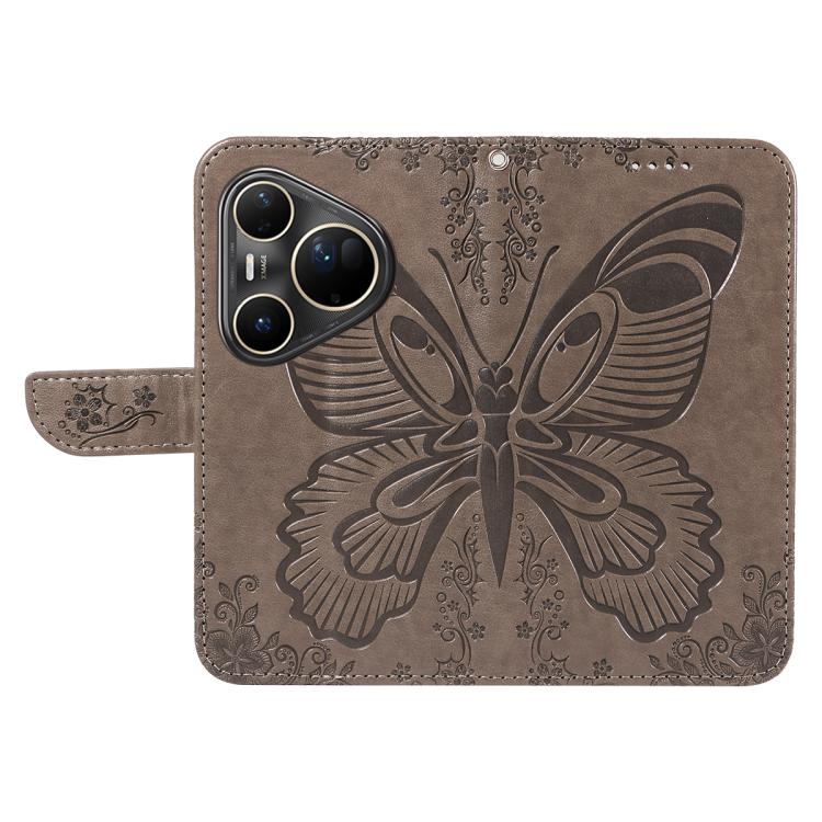 For Huawei Pura 80 Ultra 5G Swallowtail Butterfly Embossed Leather Phone Case(Grey) - free shipping - PMC TechLife - Order now!