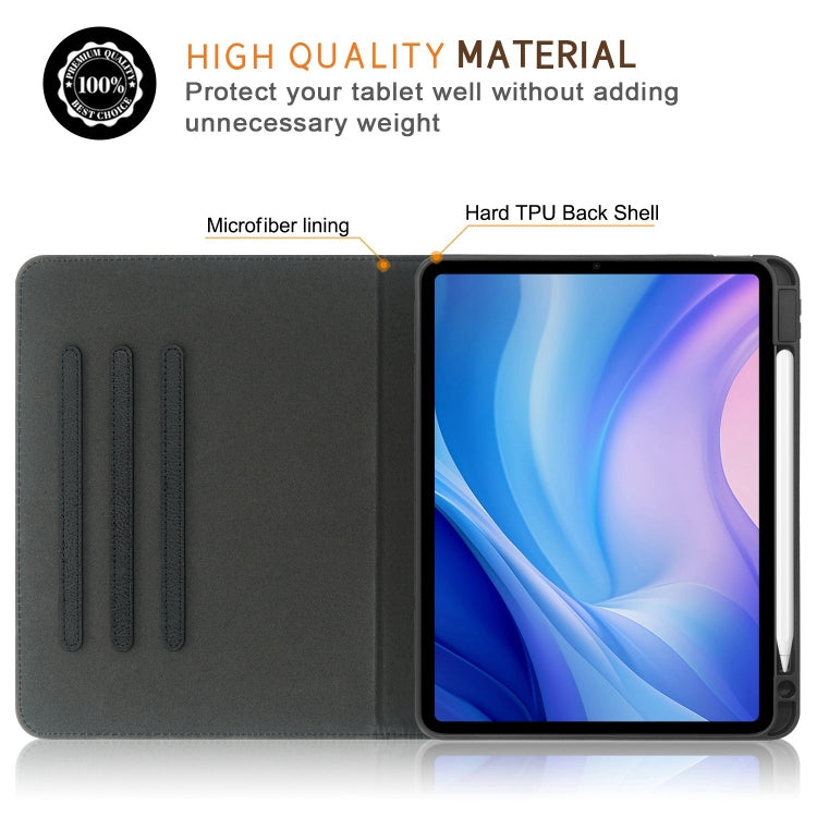 For iPad Air 11 2024 / Pro 11 2022 Front Stand Smart TPU Leather Tablet Case(Black) - iPad Air 11 2024 Cases by PMC TechLife | Online Shopping South Africa | PMC TechLife | Buy Now Pay Later Mobicred