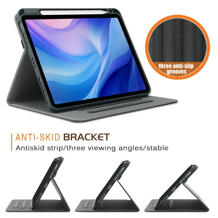 For iPad Air 11 2024 / Pro 11 2022 Front Stand Smart TPU Leather Tablet Case(Black) - iPad Air 11 2024 Cases by PMC TechLife | Online Shopping South Africa | PMC TechLife | Buy Now Pay Later Mobicred