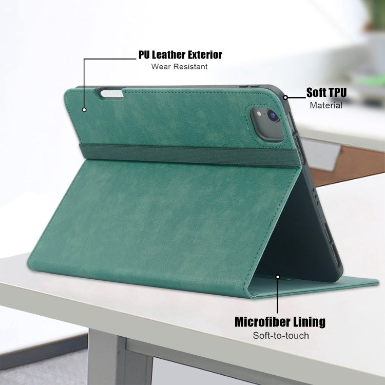 For iPad Air 11 2024 / Pro 11 2022 Front Stand Smart TPU Leather Tablet Case(Green) - iPad Air 11 2024 Cases by PMC TechLife | Online Shopping South Africa | PMC TechLife | Buy Now Pay Later Mobicred