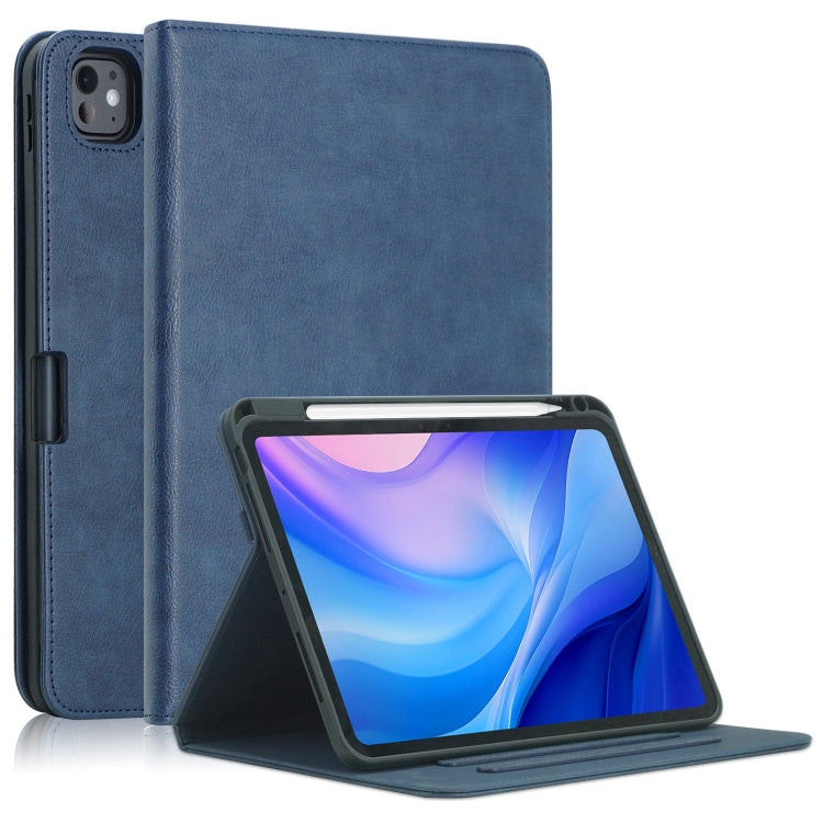 For iPad Pro 11 2024 Front Stand Smart TPU Leather Tablet Case(Dark Blue) - iPad Pro 11 2024 Cases by PMC TechLife | Online Shopping South Africa | PMC TechLife | Buy Now Pay Later Mobicred