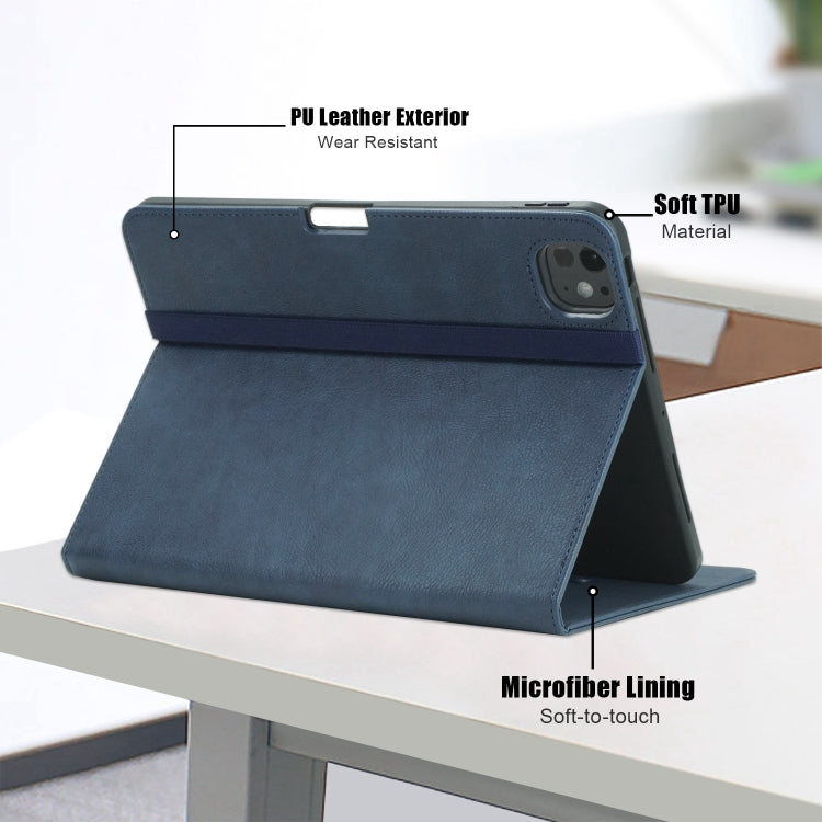 For iPad Pro 11 2024 Front Stand Smart TPU Leather Tablet Case(Dark Blue) - iPad Pro 11 2024 Cases by PMC TechLife | Online Shopping South Africa | PMC TechLife | Buy Now Pay Later Mobicred