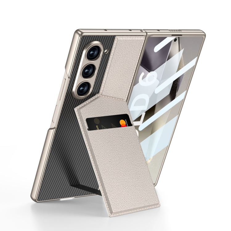For Samsung Galaxy Z Fold6 GKK Integrated Rotor Bracket Recessed Card Bag Phone Case(Titanium Grey) - free shipping - PMC Jewellery - Order now!