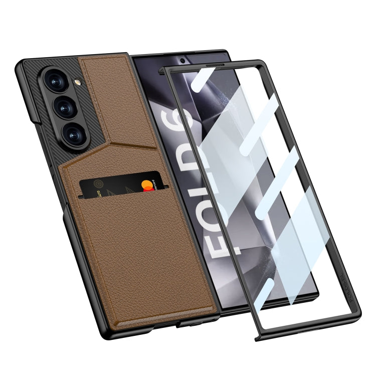 For Samsung Galaxy Z Fold6 GKK Integrated Rotor Bracket Recessed Card Bag Phone Case(Titanium Grey) - free shipping - PMC Jewellery - Order now!