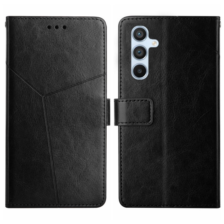 For Samsung Galaxy S25+ 5G Y-shaped Pattern Flip Leather Phone Case(Black) - free shipping - PMC Jewellery - Order now!