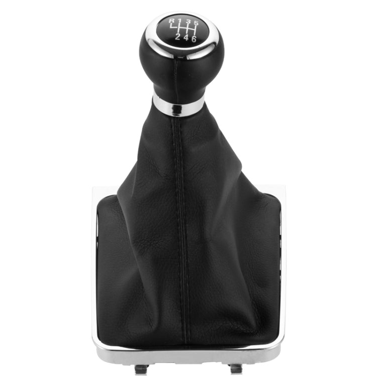 For Volkswagen Passat B6 2005-2011 Car Gear Lever Hand Ball Leather Gear Shift Knob with Chrome Frame, Style:6 Speed - Shift Knob by PMC Jewellery | Online Shopping South Africa | PMC Jewellery | Buy Now Pay Later Mobicred