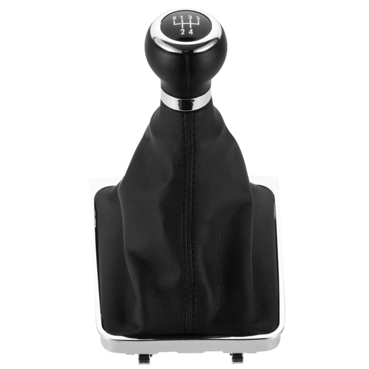 For Volkswagen Passat B6 2005-2011 Car Gear Lever Hand Ball Leather Gear Shift Knob with Chrome Frame, Style:5 Speed - Shift Knob by PMC Jewellery | Online Shopping South Africa | PMC Jewellery | Buy Now Pay Later Mobicred