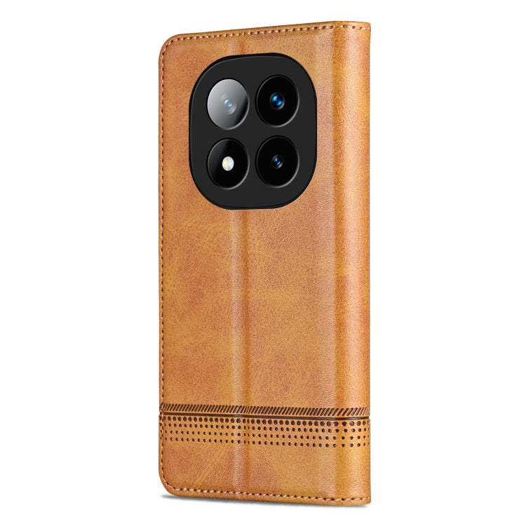 For Redmi Note 14 Pro 5G AZNS Magnetic Calf Texture Flip Leather Phone Case(Light Brown) - free shipping - PMC Jewellery - Order now!