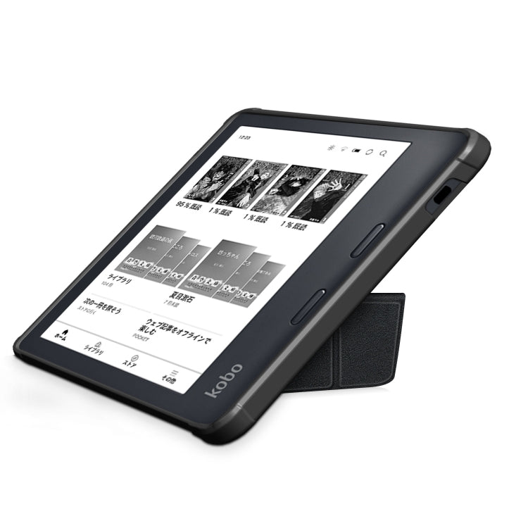 For Kobo Libra Colour 2024 Solid Color Deformation TPU Leather Smart Tablet Case(Black) - Others by PMC Jewellery | Online Shopping South Africa | PMC Jewellery | Buy Now Pay Later Mobicred