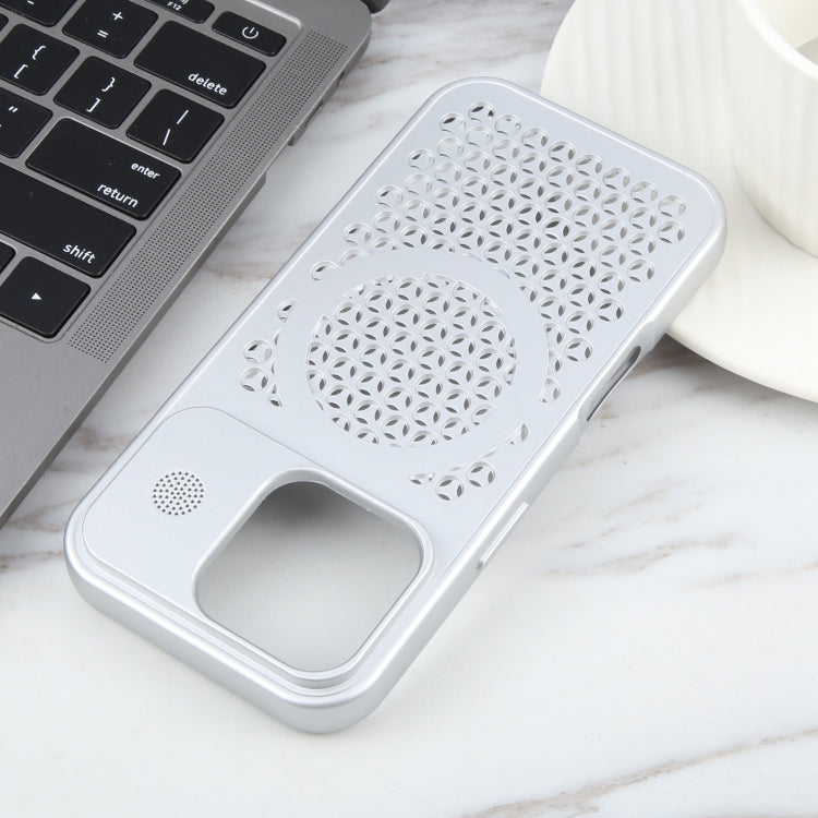 For iPhone 16 Pro Pure Color Honeycomb Aromatherapy MagSafe Phone Case(Silver) - iPhone 16 Pro Cases by PMC TechLife | Online Shopping South Africa | PMC TechLife | Buy Now Pay Later Mobicred