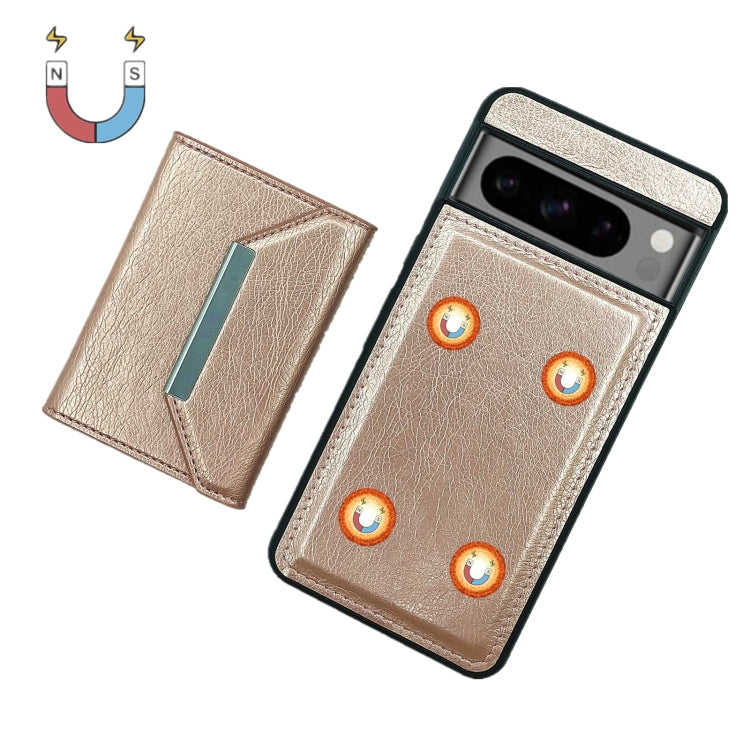 For Google Pixel 9 / 9 Pro Solid Color Metal Buckle Card Slots Bag Phone Case(Rose Gold) - free shipping - PMC TechLife - Order now!