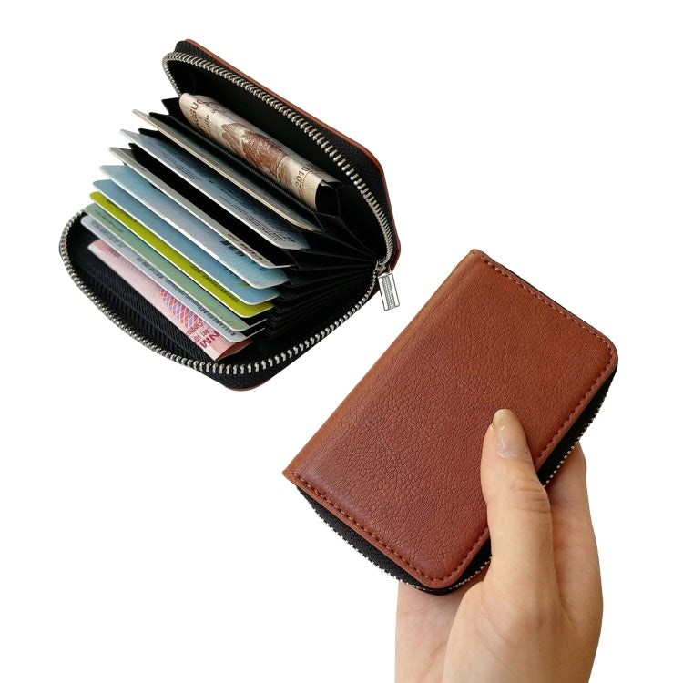 For Google Pixel 8 Solid Color Zipper 11-Card Slots Bag Phone Case with Lanyard(Brown) - Google Cases by PMC TechLife | Online Shopping South Africa | PMC TechLife | Buy Now Pay Later Mobicred
