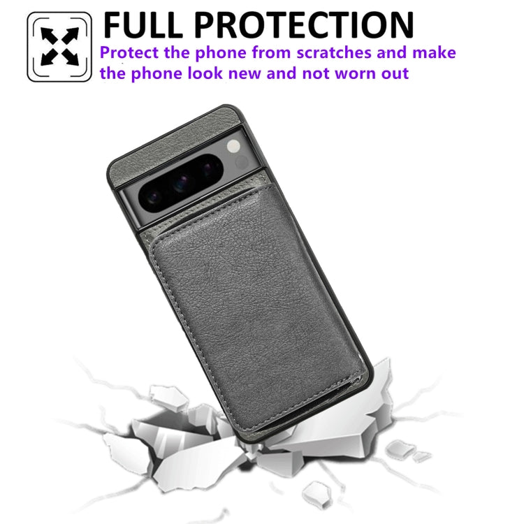 For Google Pixel 6a Solid Color Zipper 11-Card Slots Bag Phone Case with Lanyard(Grey) - Google Cases by PMC TechLife | Online Shopping South Africa | PMC TechLife | Buy Now Pay Later Mobicred