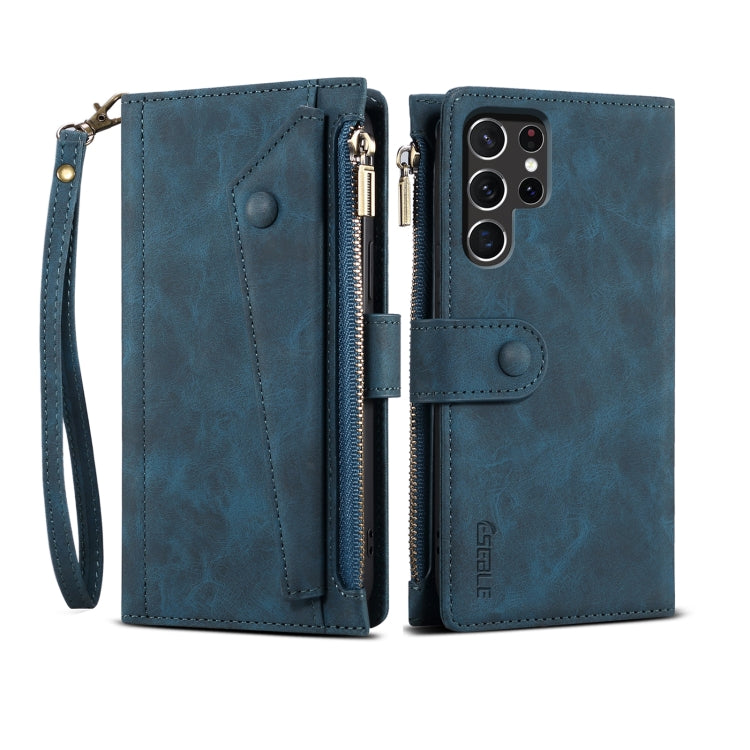 For Samsung Galaxy S25 Ultra 5G ESEBLE Retro Frosted RFID Flip Leather Phone Case(Dark Green) - free shipping - PMC Jewellery - Order now!