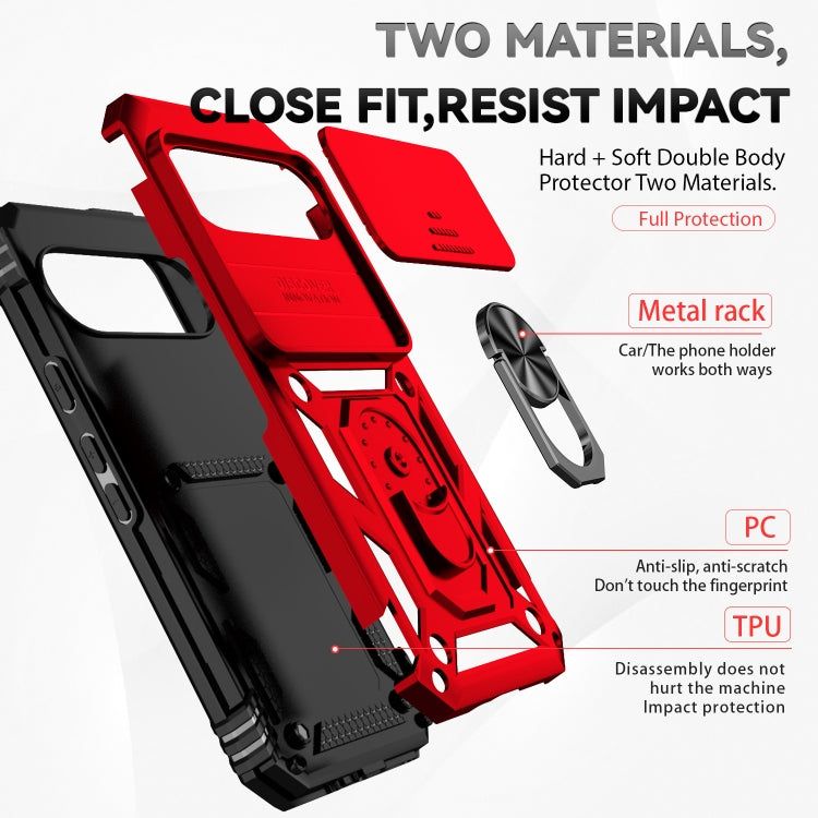 For Google Pixel 9 Sliding Camshield Holder Phone Case(Red) - Google Cases by PMC TechLife | Online Shopping South Africa | PMC TechLife | Buy Now Pay Later Mobicred