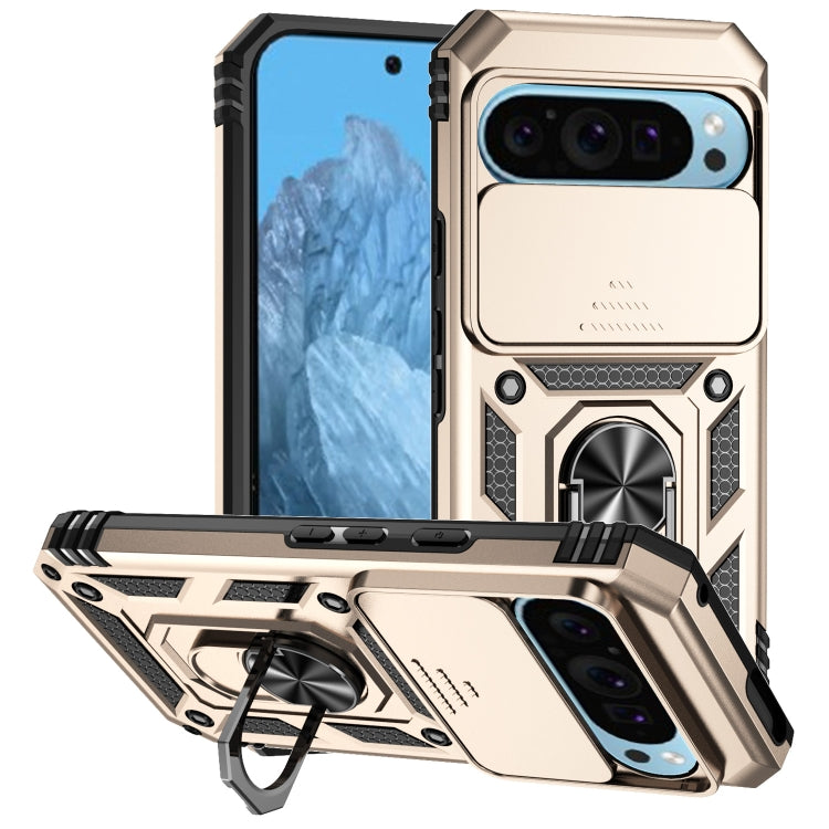 For Google Pixel 9 Sliding Camshield Holder Phone Case(Gold) - Google Cases by PMC TechLife | Online Shopping South Africa | PMC TechLife | Buy Now Pay Later Mobicred