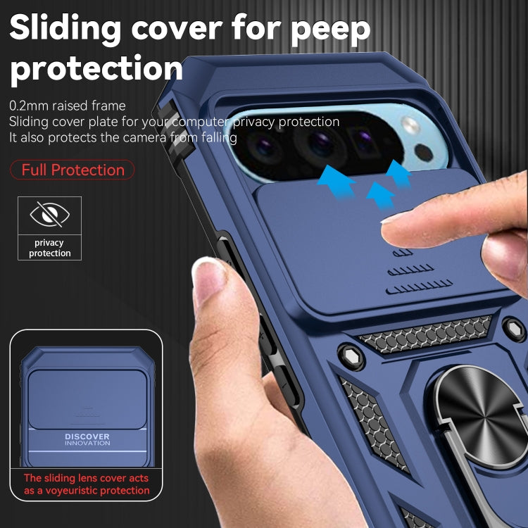 For Google Pixel 9 Sliding Camshield Holder Phone Case(Blue) - Google Cases by PMC TechLife | Online Shopping South Africa | PMC TechLife | Buy Now Pay Later Mobicred