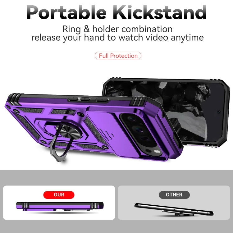 For Google Pixel 9 Pro Sliding Camshield Holder Phone Case(Purple) - Google Cases by PMC TechLife | Online Shopping South Africa | PMC TechLife | Buy Now Pay Later Mobicred
