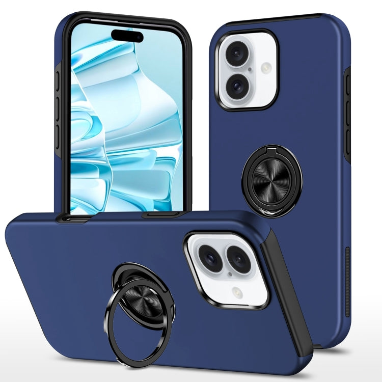 For iPhone 16 Magnetic Ring Holder Phone Case(Navy Blue) - iPhone 16 Cases by PMC TechLife | Online Shopping South Africa | PMC TechLife | Buy Now Pay Later Mobicred