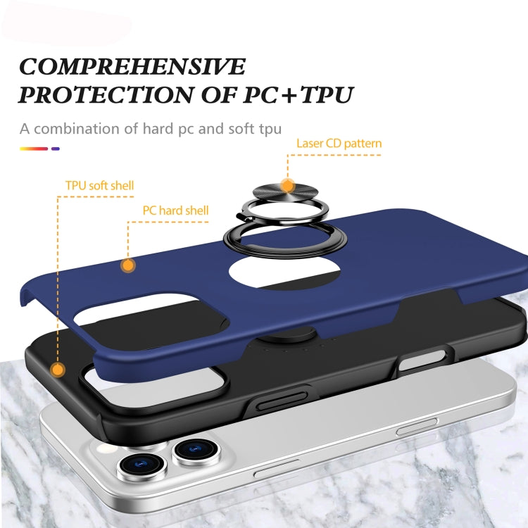 For iPhone 16 Magnetic Ring Holder Phone Case(Navy Blue) - iPhone 16 Cases by PMC TechLife | Online Shopping South Africa | PMC TechLife | Buy Now Pay Later Mobicred