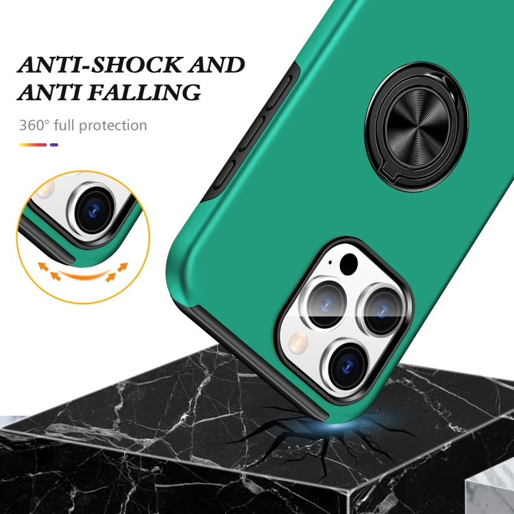 For iPhone 16 Magnetic Ring Holder Phone Case(Dark Green) - iPhone 16 Cases by PMC TechLife | Online Shopping South Africa | PMC TechLife | Buy Now Pay Later Mobicred