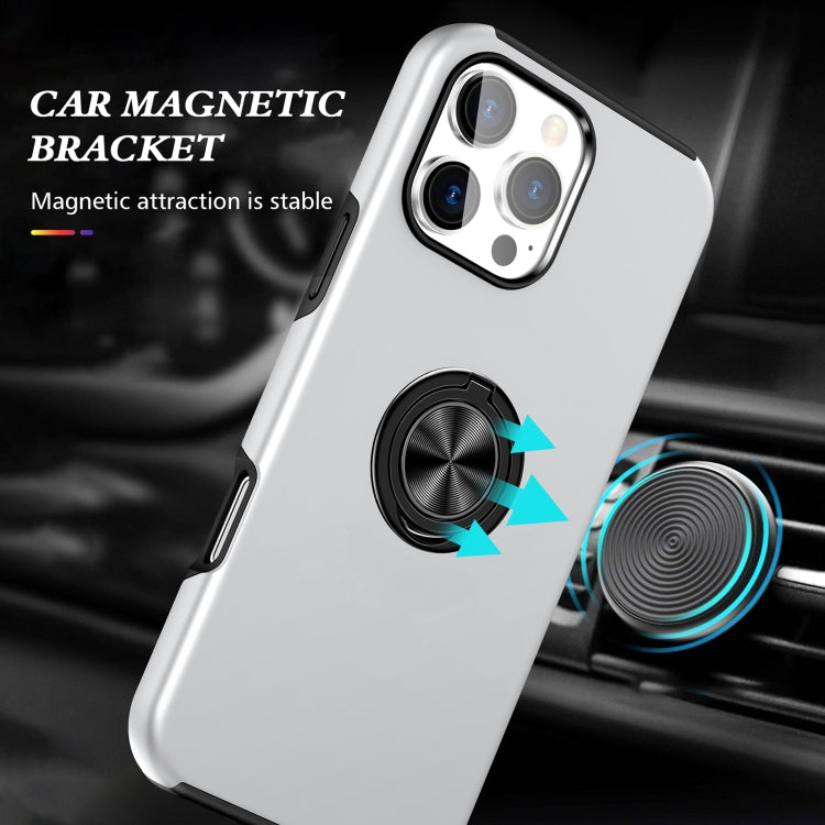 For iPhone 16 Magnetic Ring Holder Phone Case(Silver) - iPhone 16 Cases by PMC TechLife | Online Shopping South Africa | PMC TechLife | Buy Now Pay Later Mobicred
