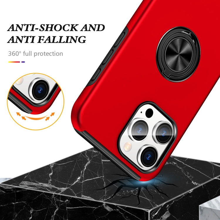 For iPhone 16 Pro Max Magnetic Ring Holder Phone Case(Red) - iPhone 16 Pro Max Cases by PMC TechLife | Online Shopping South Africa | PMC TechLife | Buy Now Pay Later Mobicred