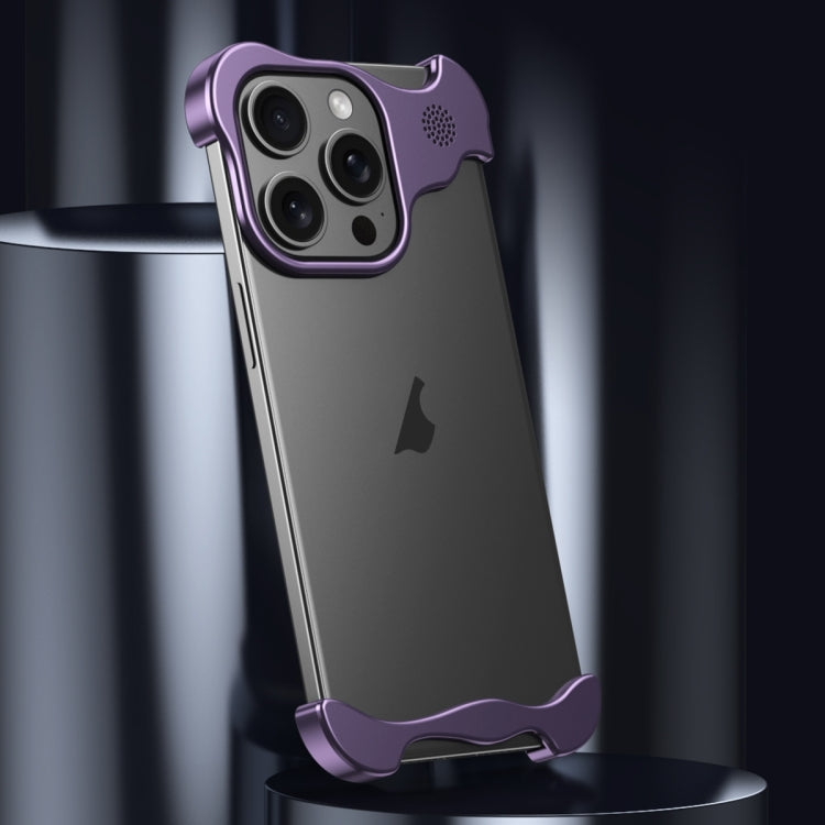 For iPhone 16 Pro Aromatherapy Alloy Frameless Phone Case(Purple) - free shipping - PMC Jewellery - Order now!
