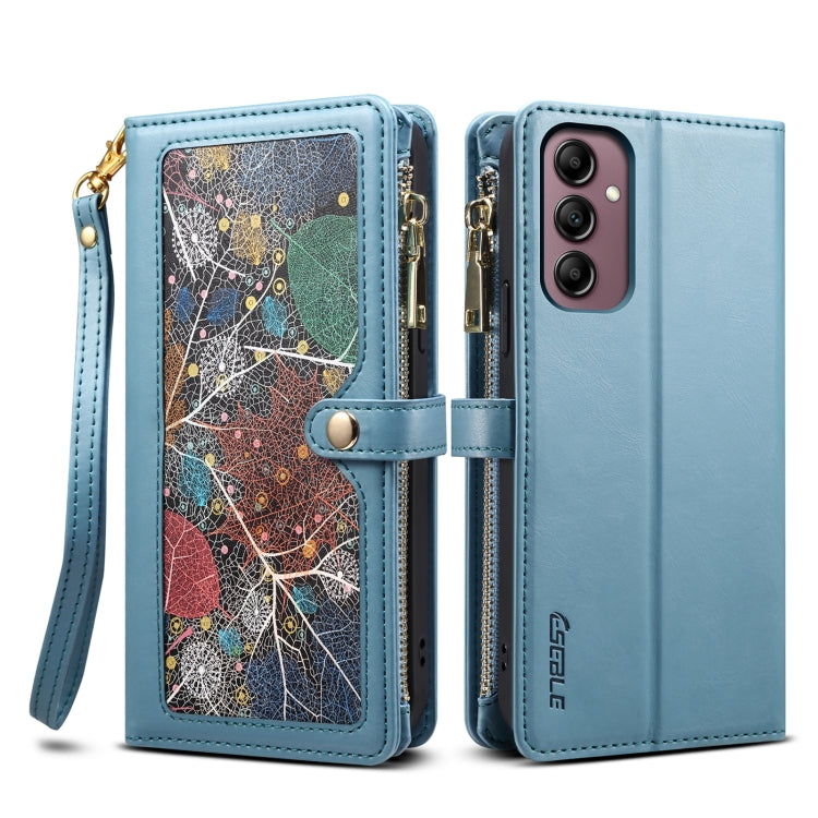 For Samsung Galaxy S25+ 5G ESEBLE Star Series Lanyard Zipper Wallet RFID Leather Case(Blue) - free shipping - PMC Jewellery - Order now!