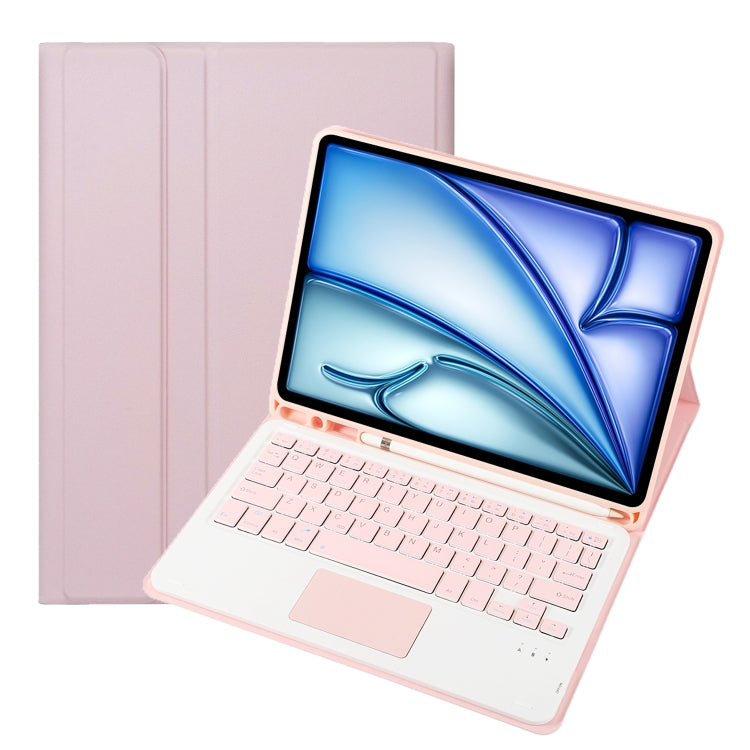 For iPad Air 11 2025 / 2024 / Air 5 10.9 / Air 4 A098B-A Detachable Ultra-Thin Bluetooth Touch Keyboard Leather Tablet Case with Pen Slot(Pink) - For iPad Air by PMC Jewellery | Online Shopping South Africa | PMC Jewellery | Buy Now Pay Later Mobicred
