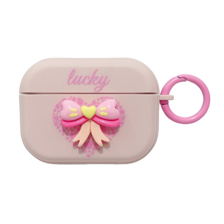 For AirPods Pro 3D Love Bowknot Bluetooth Earphone Protective Case(Pink) - For AirPods Pro by PMC Jewellery | Online Shopping South Africa | PMC Jewellery | Buy Now Pay Later Mobicred