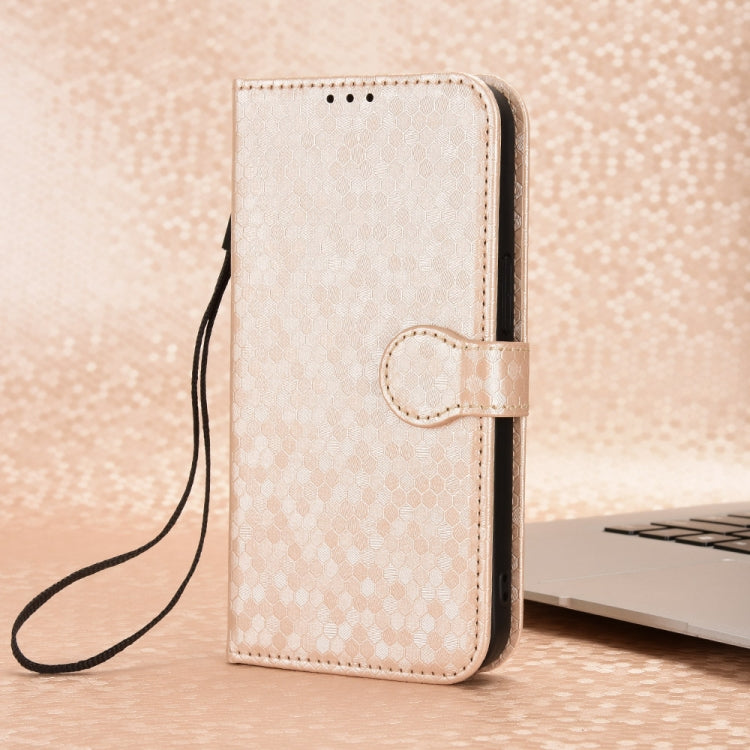 For Blackview Oscal Modern 8 / Color 8 Honeycomb Dot Texture Leather Phone Case(Gold) - More Brand by PMC TechLife | Online Shopping South Africa | PMC TechLife | Buy Now Pay Later Mobicred