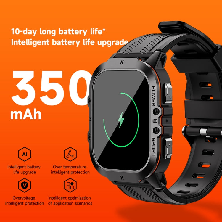 LEMFO C26 1.96 inch Sport Smart Watch, Support Bluetooth Call / Message Notification / Heart Rate / Blood Pressure Health Monitor(Orange) - free shipping - PMC TechLife - Order now!