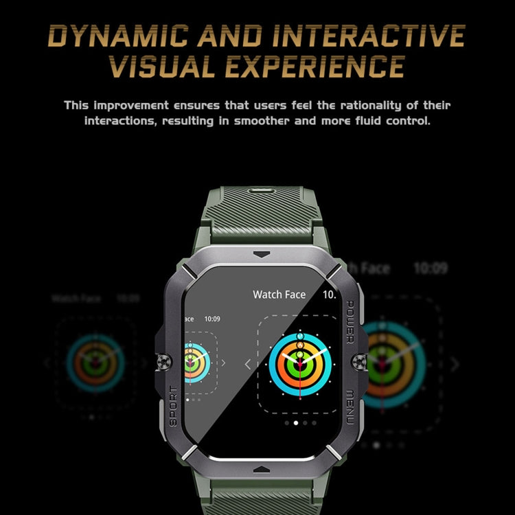 LEMFO C28 2.02 inch Sport Smart Watch, Support Bluetooth Call / Sleep / Blood Oxygen / Heart Rate / Blood Pressure Health Monitor(Green) - free shipping - PMC TechLife - Order now!