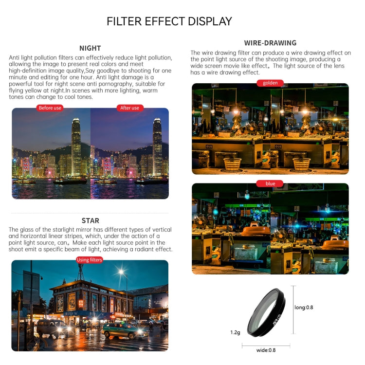 For Insta360 GO 3S JUNESTAR Camera Lens Filter, Filter:NIGHT - Len Accessories by JSR | Online Shopping South Africa | PMC TechLife | Buy Now Pay Later Mobicred
