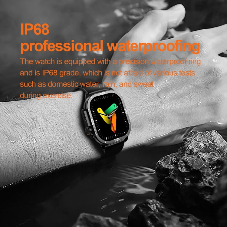 HK96S 2.06 inch BT5.3 IP68 Sport Smart Watch, Support Bluetooth Call / Sleep / Blood Oxygen / Heart Rate / Blood Pressure Health Monitor(Black) - Smart Watches by PMC TechLife | Online Shopping South Africa | PMC TechLife | Buy Now Pay Later Mobicred