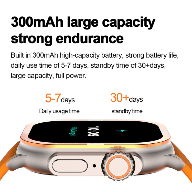 HK96S 2.06 inch BT5.3 IP68 Sport Smart Watch, Support Bluetooth Call / Sleep / Blood Oxygen / Heart Rate / Blood Pressure Health Monitor(Orange) - Smart Watches by PMC TechLife | Online Shopping South Africa | PMC TechLife | Buy Now Pay Later Mobicred