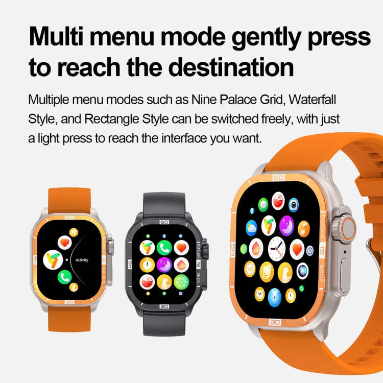 HK96S 2.06 inch BT5.3 IP68 Sport Smart Watch, Support Bluetooth Call / Sleep / Blood Oxygen / Heart Rate / Blood Pressure Health Monitor(Black) - Smart Watches by PMC TechLife | Online Shopping South Africa | PMC TechLife | Buy Now Pay Later Mobicred