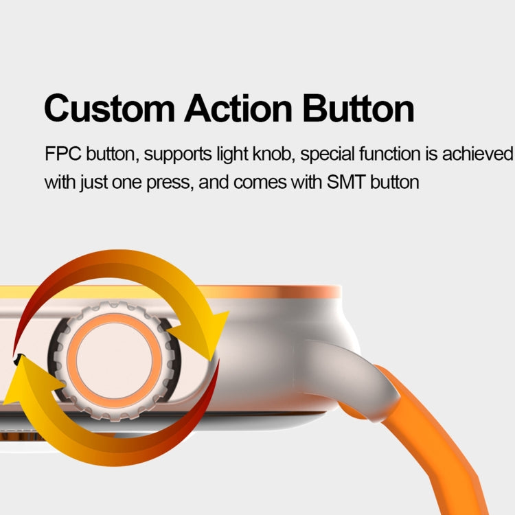 HK96S 2.06 inch BT5.3 IP68 Sport Smart Watch, Support Bluetooth Call / Sleep / Blood Oxygen / Heart Rate / Blood Pressure Health Monitor(Orange) - Smart Watches by PMC TechLife | Online Shopping South Africa | PMC TechLife | Buy Now Pay Later Mobicred