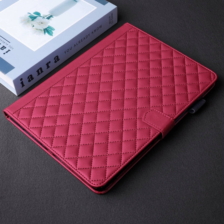 For Lenovo Tab M11 / Xiaoxin Pad 11 2024 Rhombus Lattice Leather Tablet Case(Red) - Lenovo by PMC Jewellery | Online Shopping South Africa | PMC Jewellery | Buy Now Pay Later Mobicred