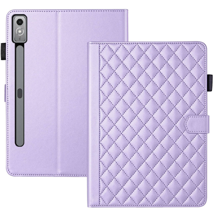 For Lenovo Xiaoxin Pad Pro 11.5 2023 Rhombus Lattice Leather Tablet Case(Purple) - Lenovo by PMC TechLife | Online Shopping South Africa | PMC TechLife | Buy Now Pay Later Mobicred