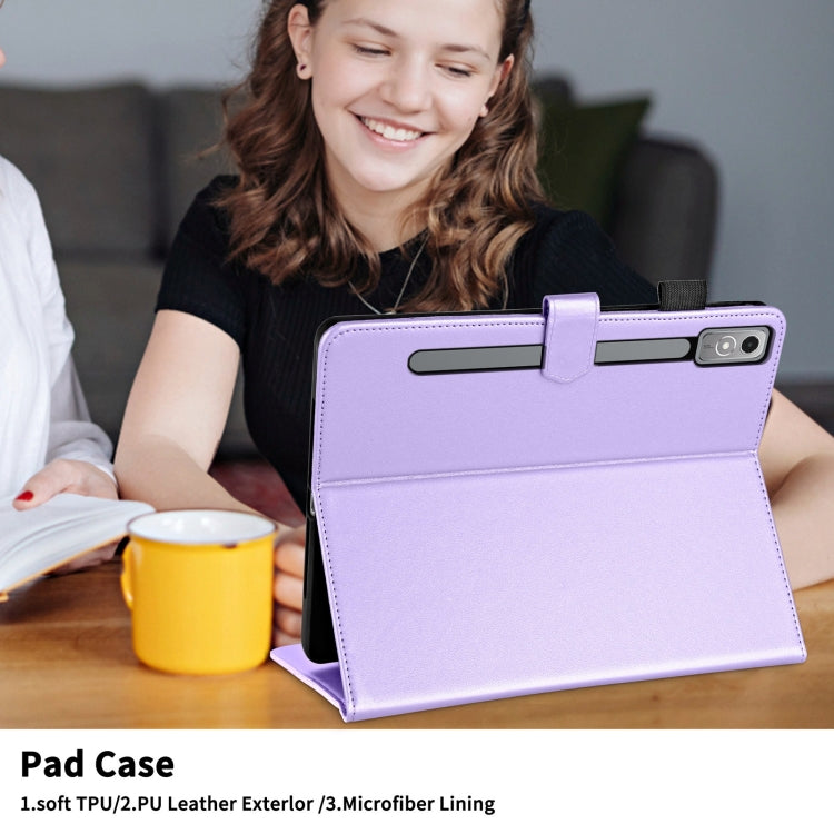 For Lenovo Xiaoxin Pad Pro 11.5 2023 Rhombus Lattice Leather Tablet Case(Purple) - Lenovo by PMC TechLife | Online Shopping South Africa | PMC TechLife | Buy Now Pay Later Mobicred