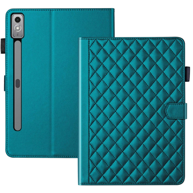 For Lenovo Xiaoxin Pad Pro 11.5 2023 Rhombus Lattice Leather Tablet Case(Dark Green) - Lenovo by PMC TechLife | Online Shopping South Africa | PMC TechLife | Buy Now Pay Later Mobicred