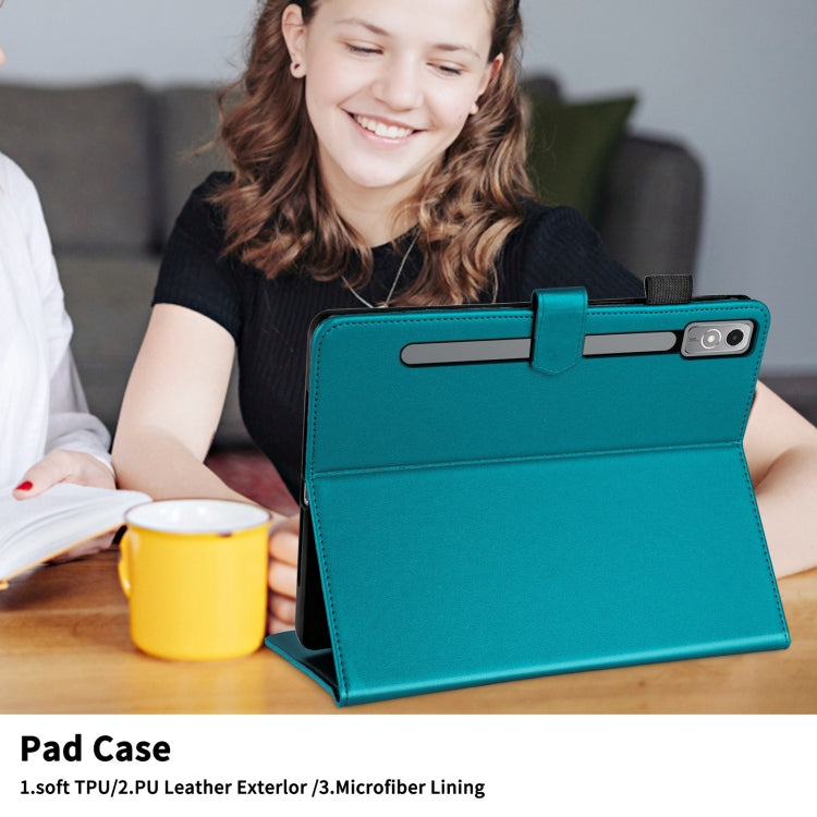 For Lenovo Xiaoxin Pad Pro 11.5 2023 Rhombus Lattice Leather Tablet Case(Dark Green) - Lenovo by PMC TechLife | Online Shopping South Africa | PMC TechLife | Buy Now Pay Later Mobicred