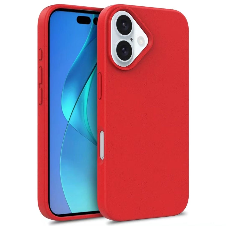 For iPhone 16 Wheat Straw TPU Phone Case(Red) - iPhone 16 Cases by PMC TechLife | Online Shopping South Africa | PMC TechLife | Buy Now Pay Later Mobicred